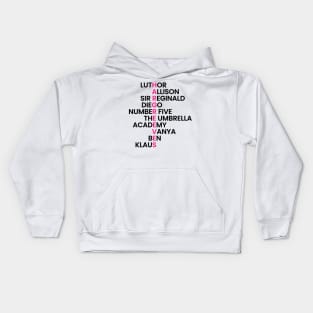 The Hargreeves Family - The Umbrella Academy (Black) Kids Hoodie